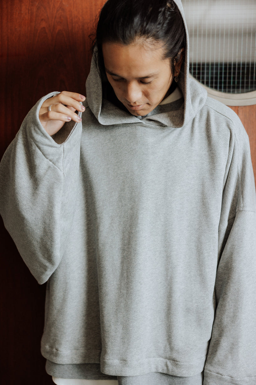 Hoodie Mino gris en coton