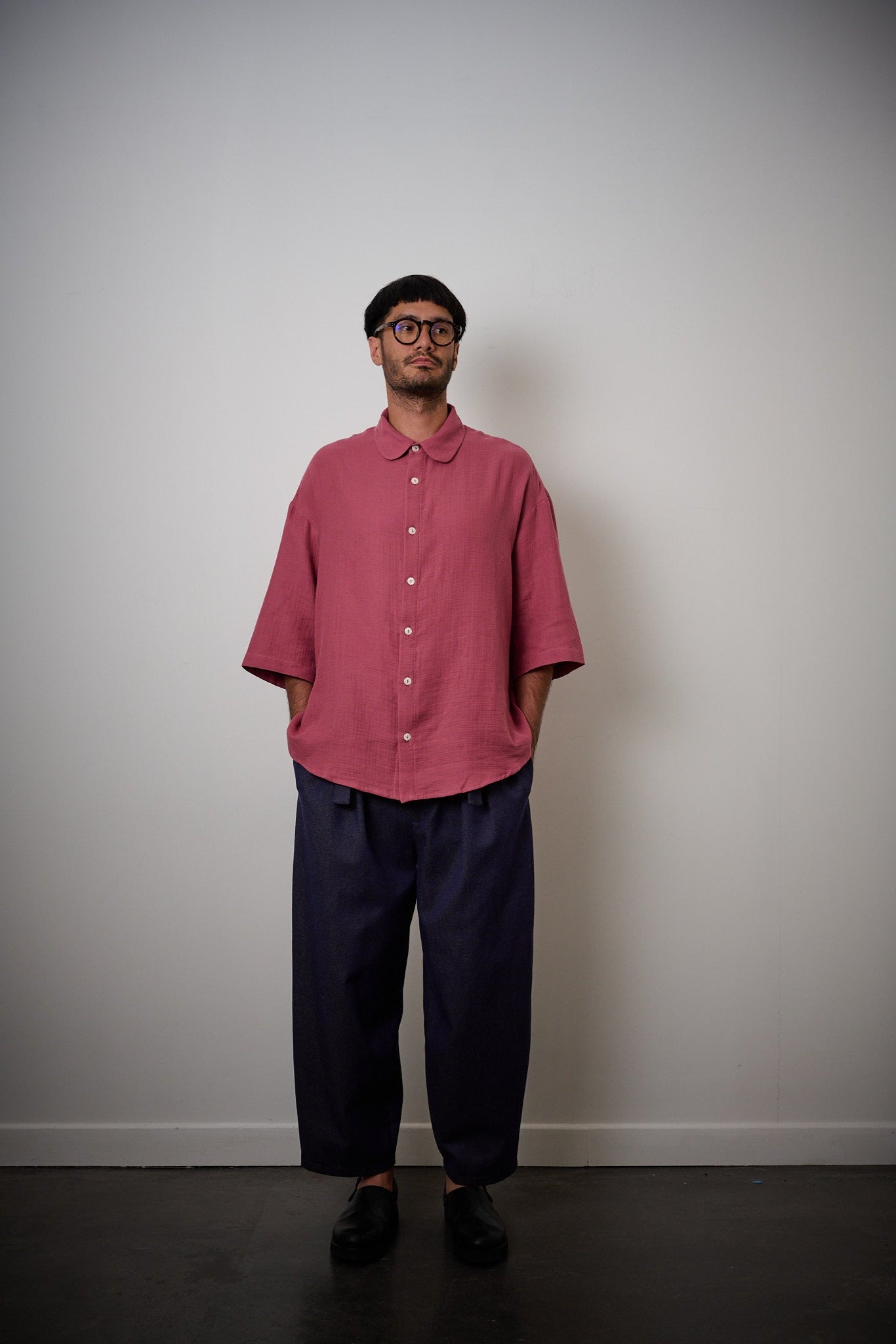 Chemise MARUI - gaze de coton framboise