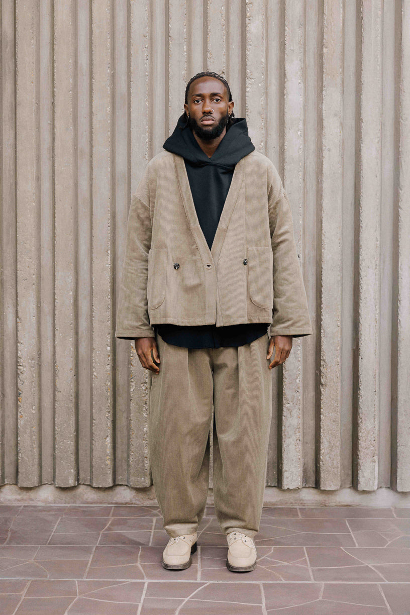 Veste Samue beige olive en velours