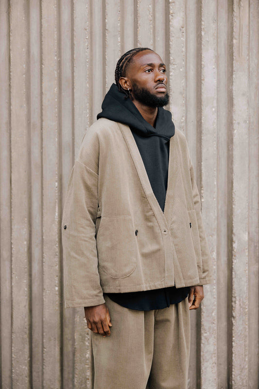 Veste Samue beige olive en velours