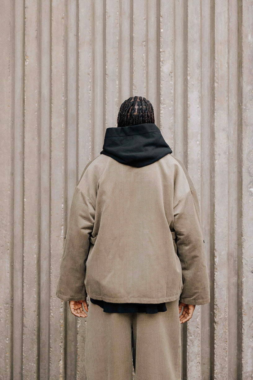 Veste Samue beige olive en velours