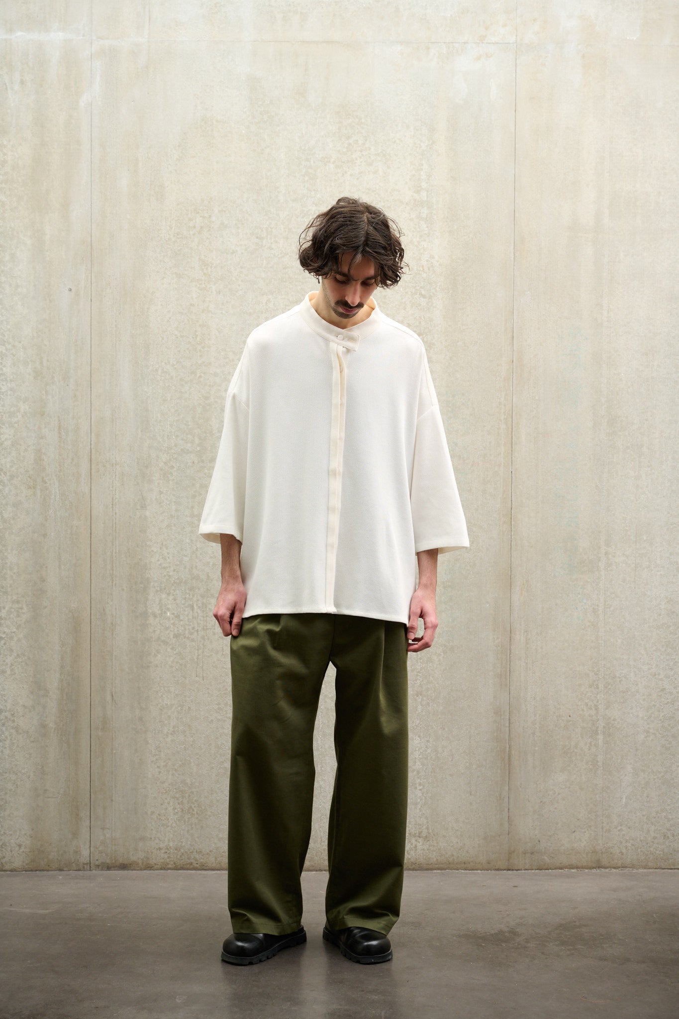 Chemise KITA blanche en nid d'abeille