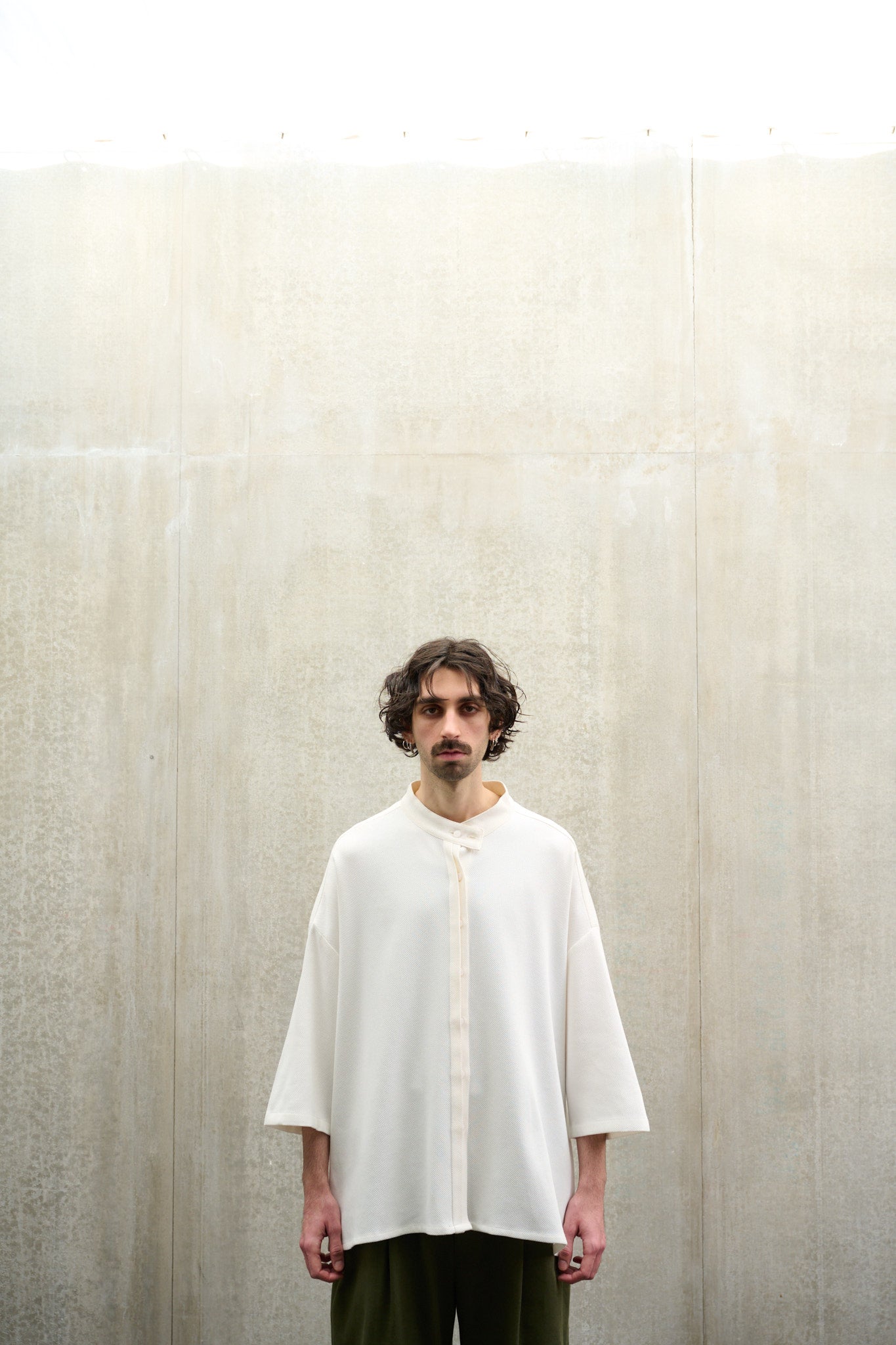 Chemise KITA blanche en nid d'abeille