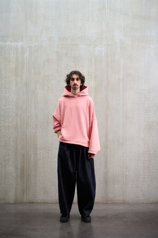 Pantalon circulaire en denim rayé