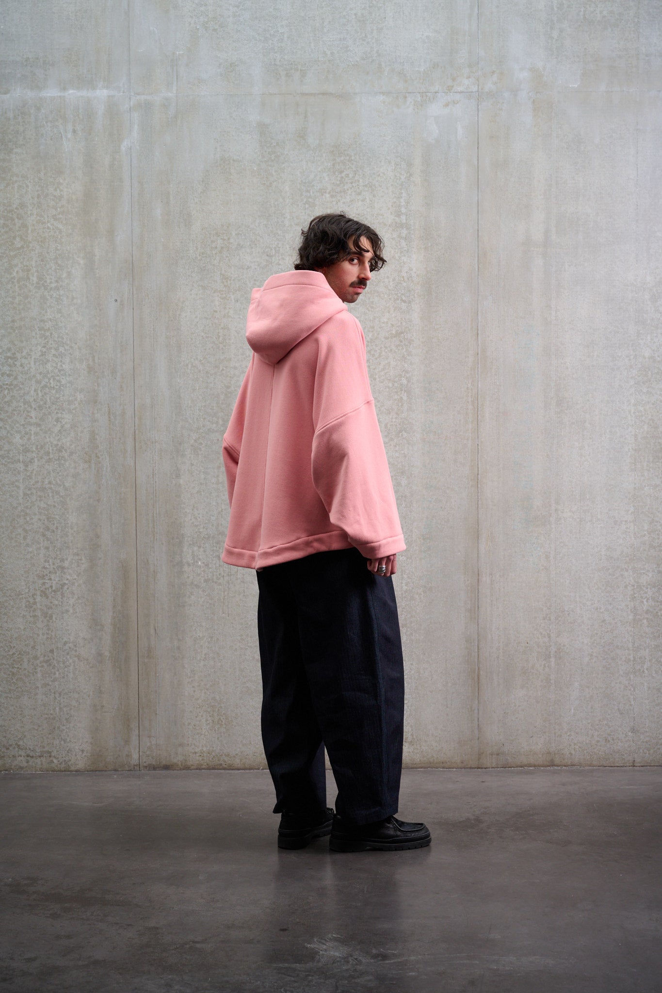 Pantalon circulaire en denim rayé