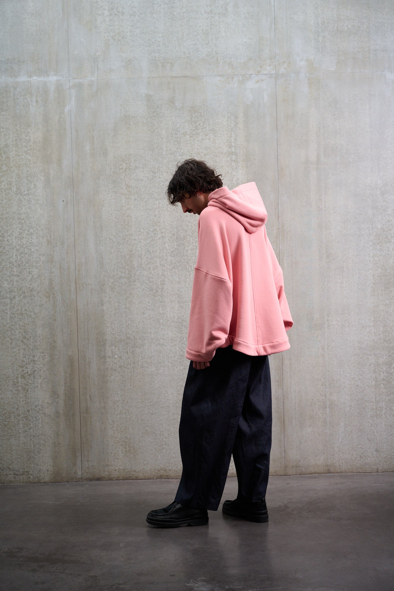 Pantalon circulaire en denim rayé