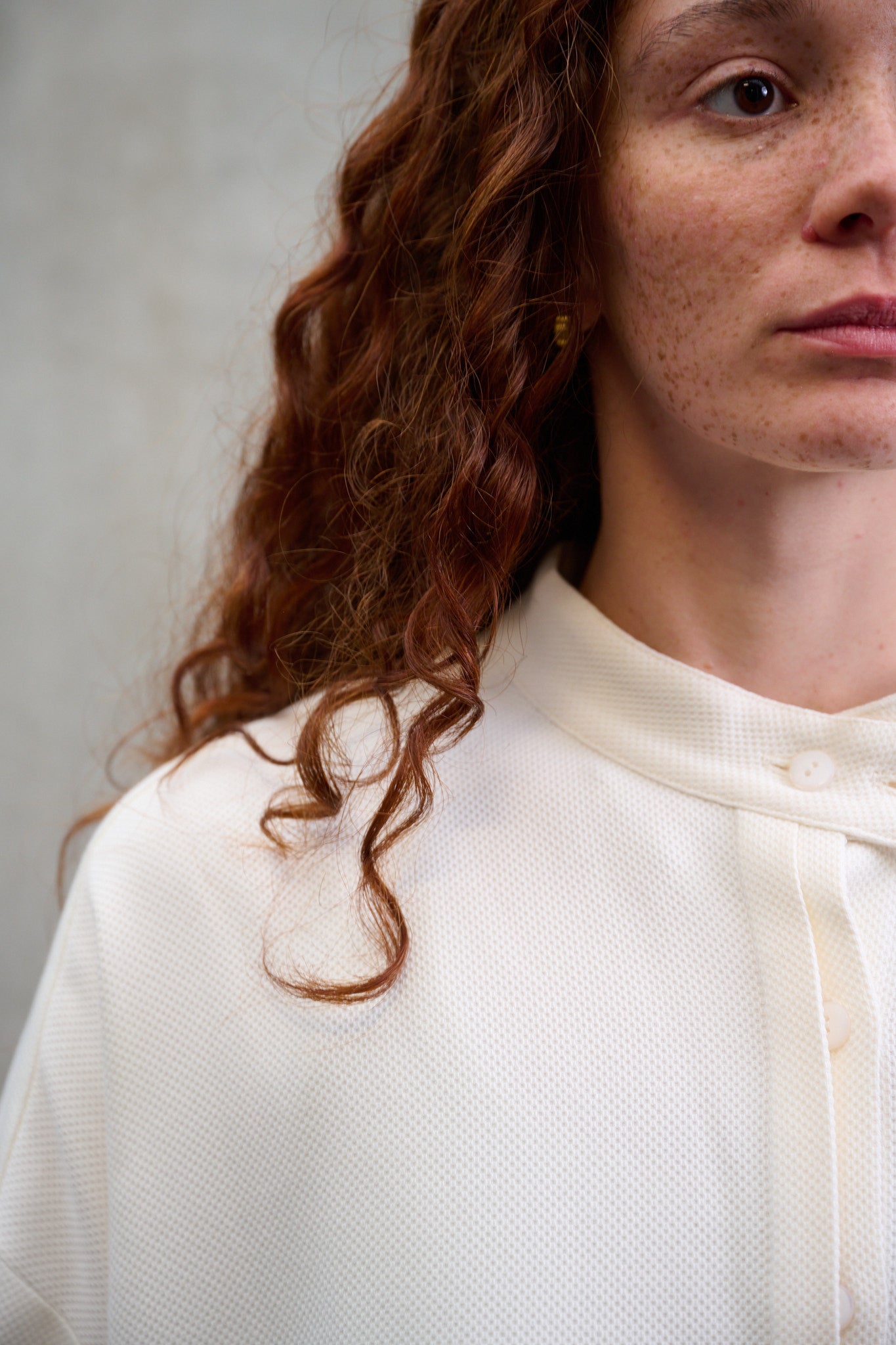 Chemise KITA blanche en nid d'abeille