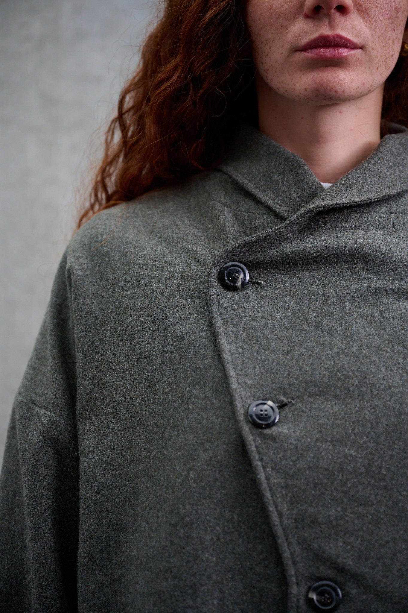 Veste Gunbai gris chinée en flanelle de laine