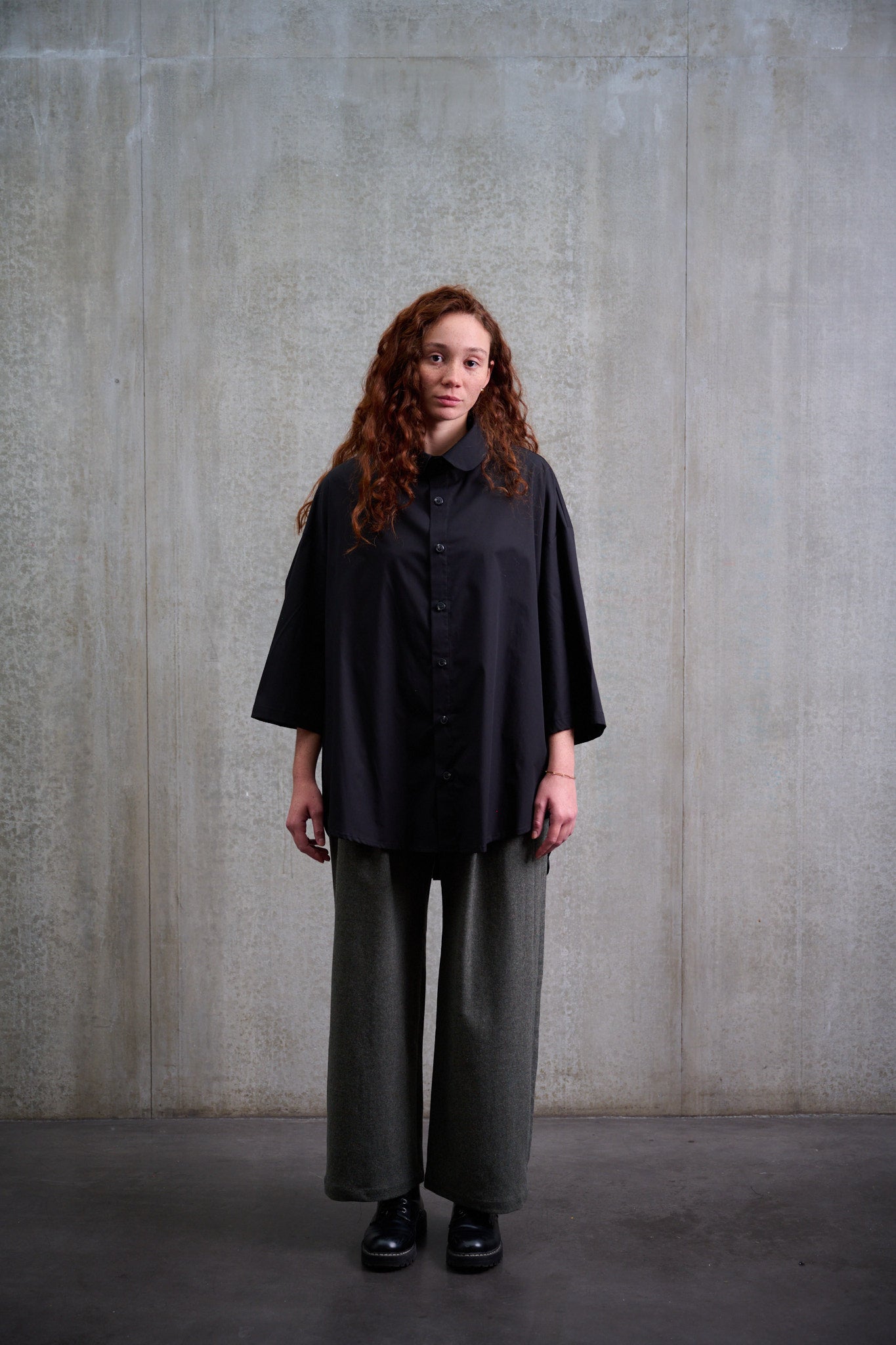 Chemise MARUI noire en popeline