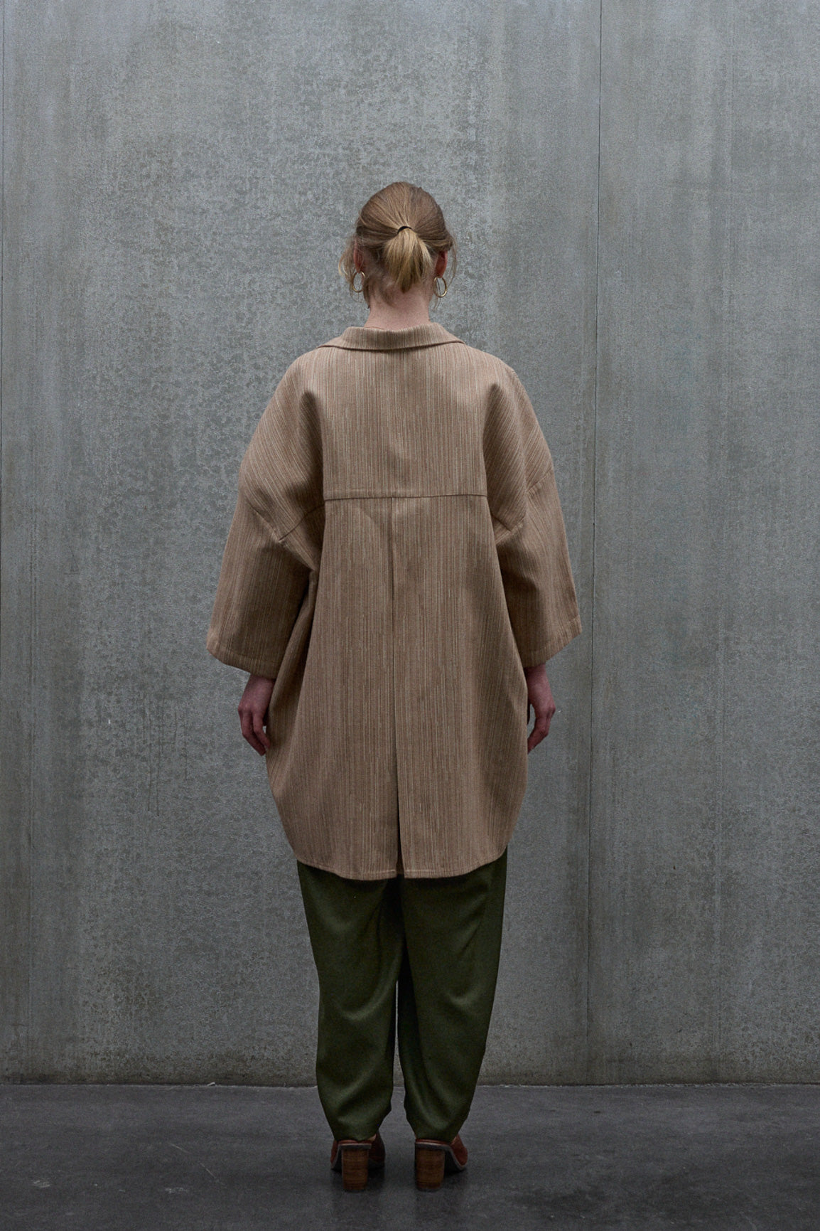 Brown striped oversized shirt