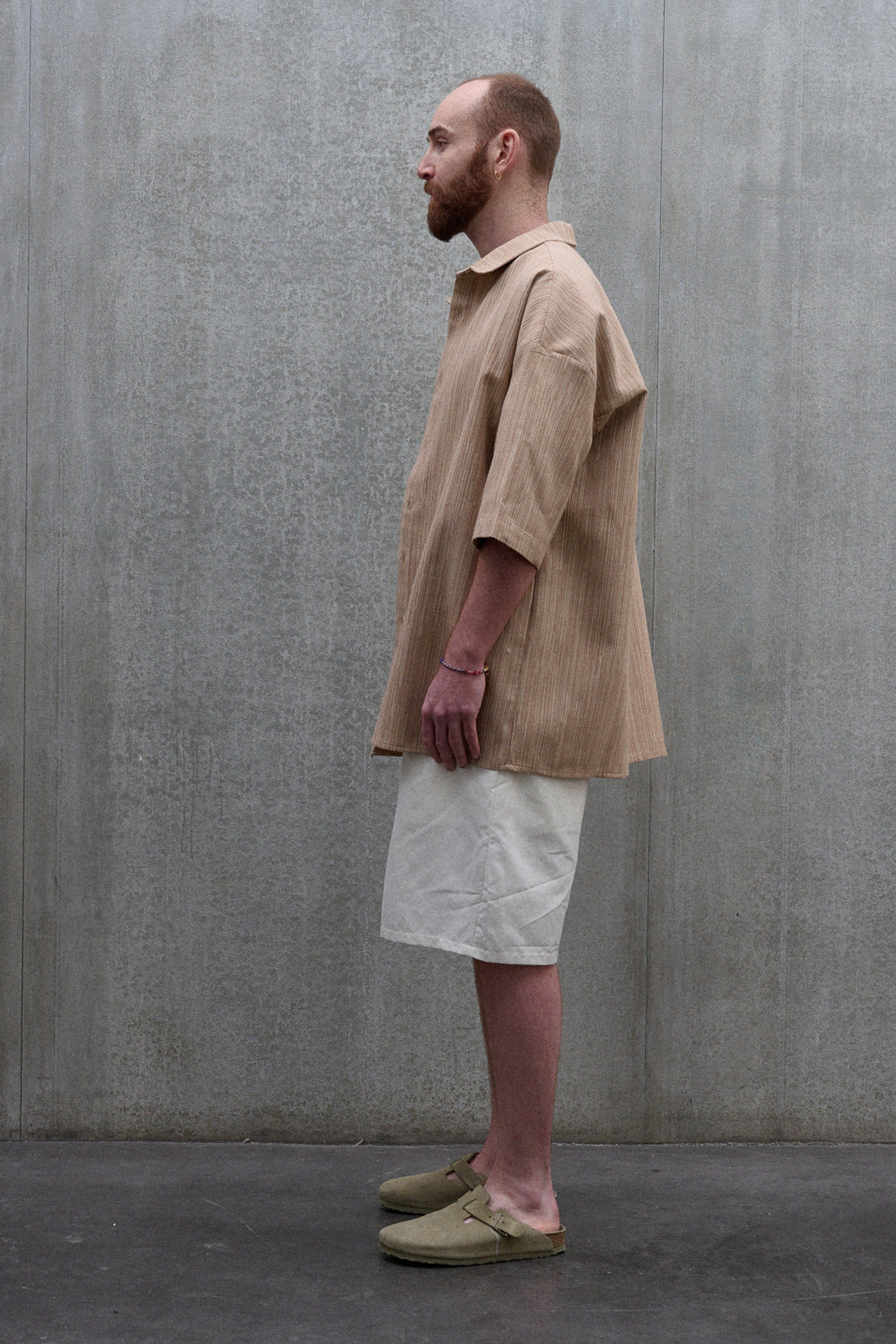 Brown striped oversized shirt