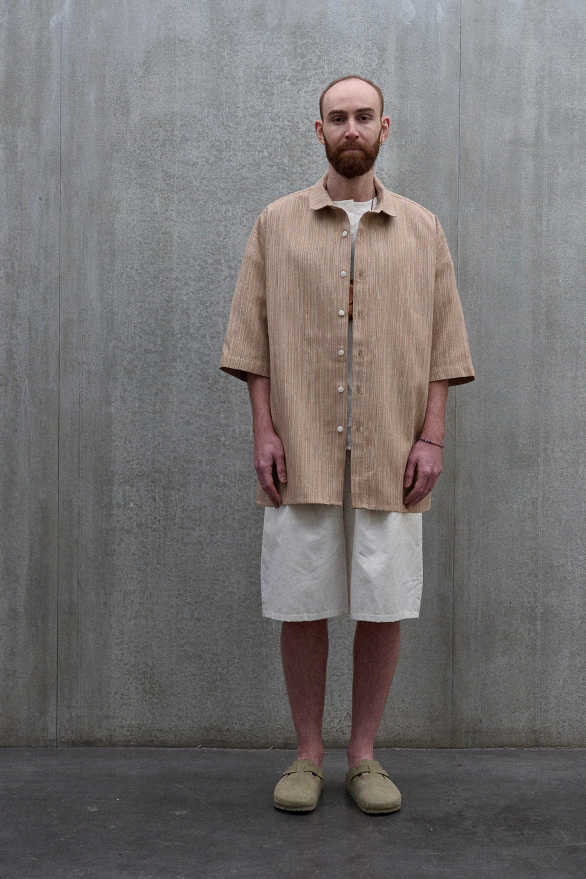Brown striped oversized shirt