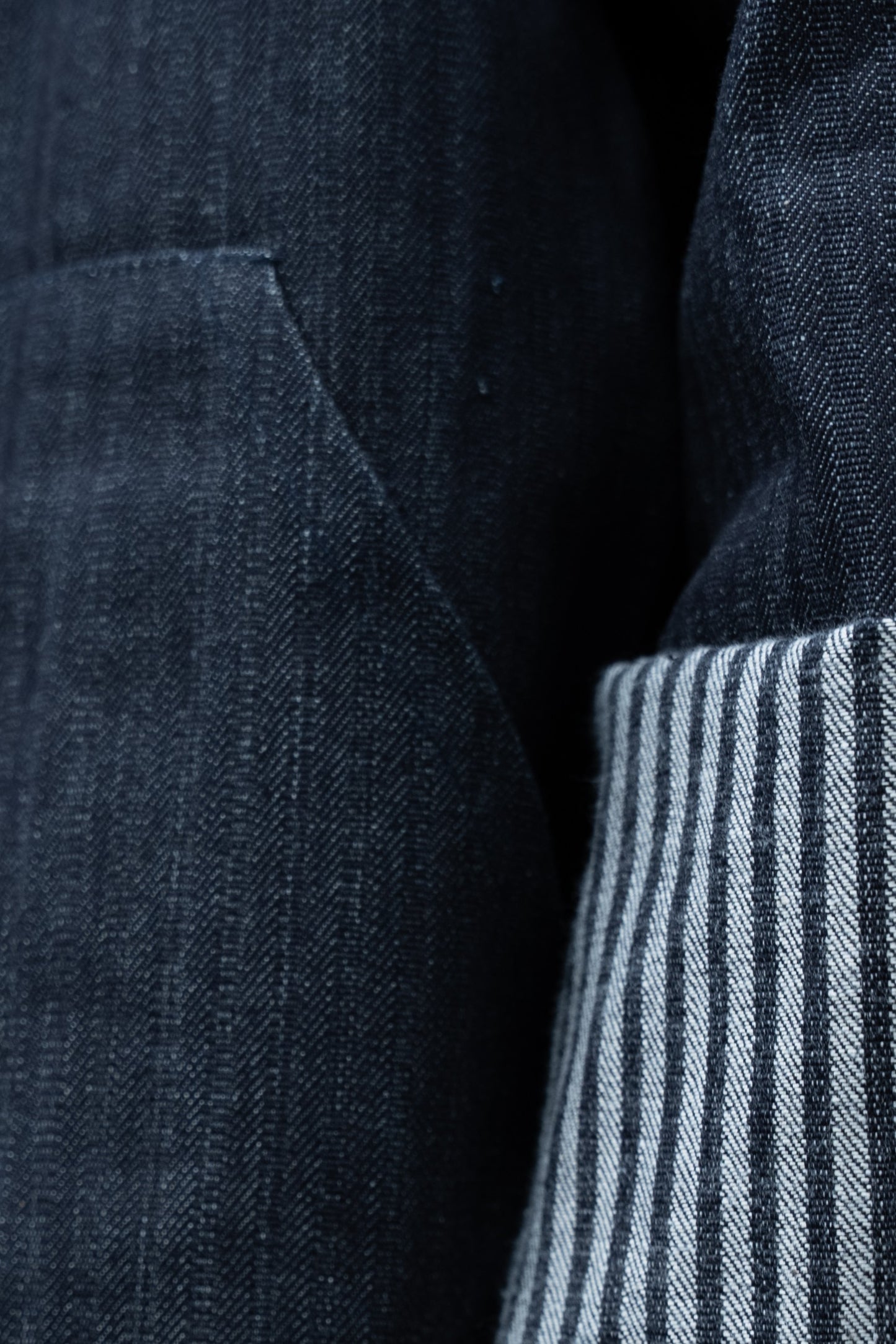 Pants droit denim rayé