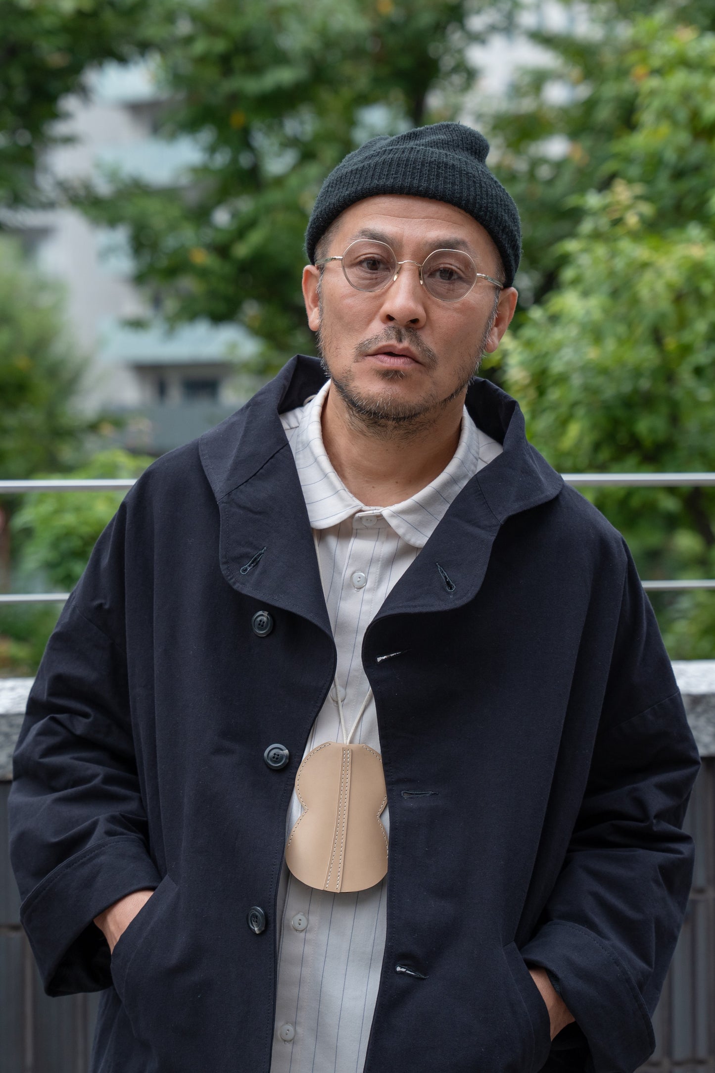 Hyotan tour de cou beige