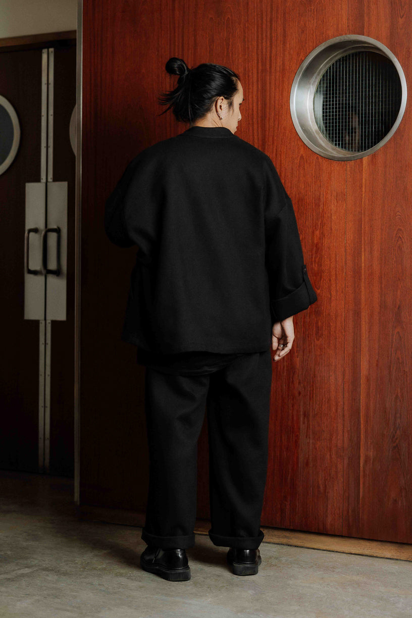 Veste Samue noir en sergé epais
