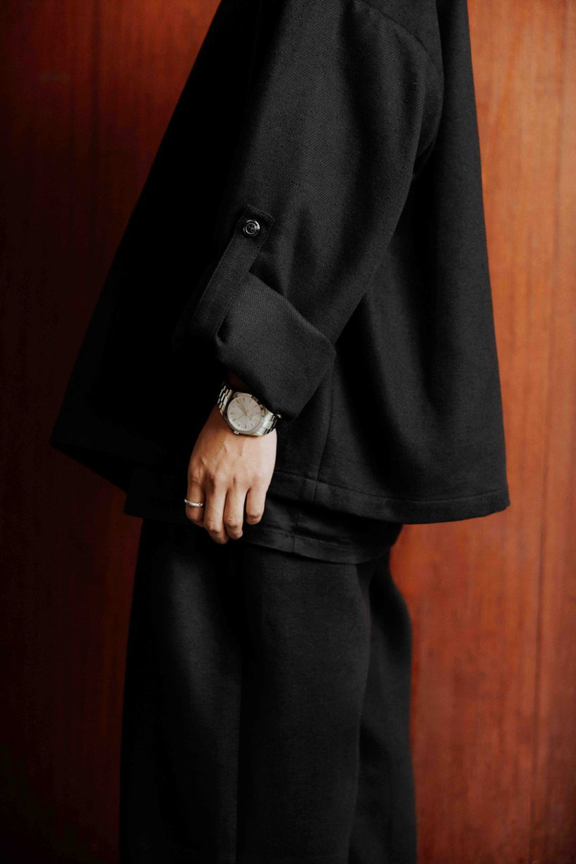 Veste Samue noir en sergé epais