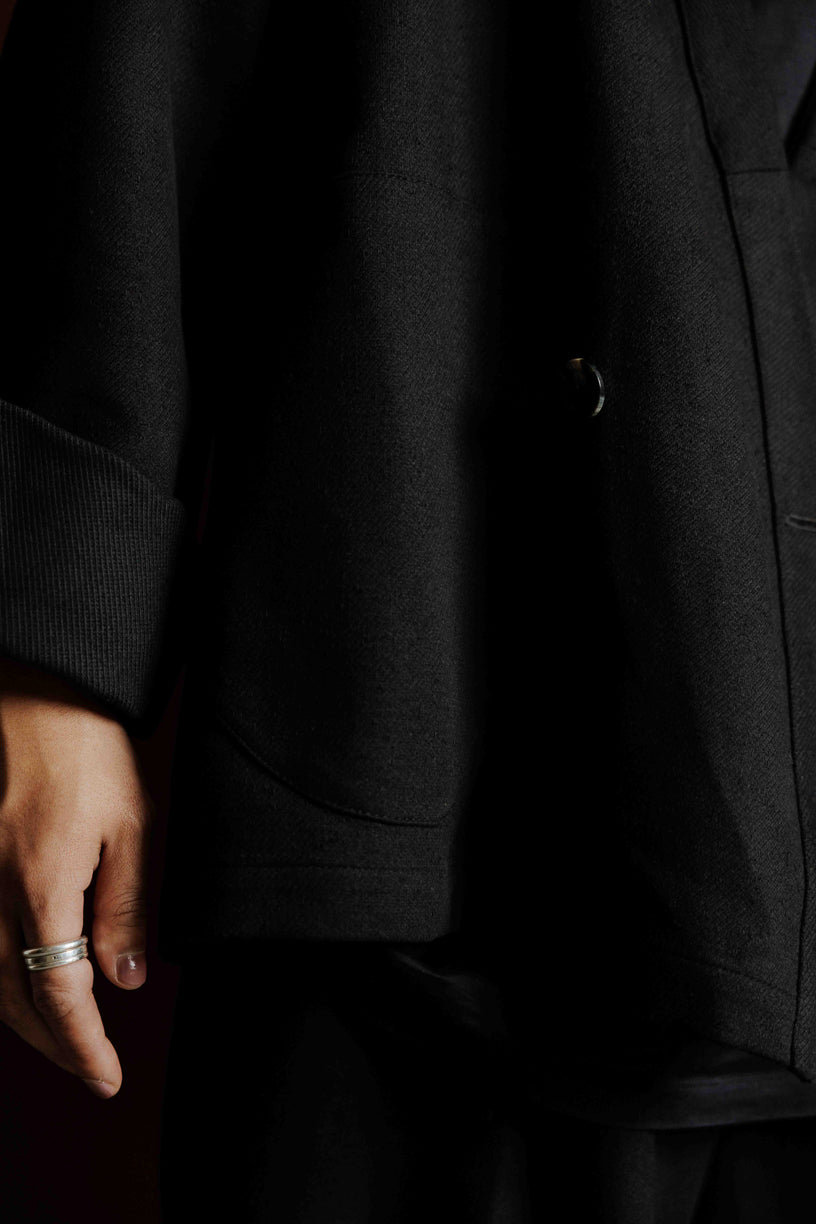 Veste Samue noir en sergé epais