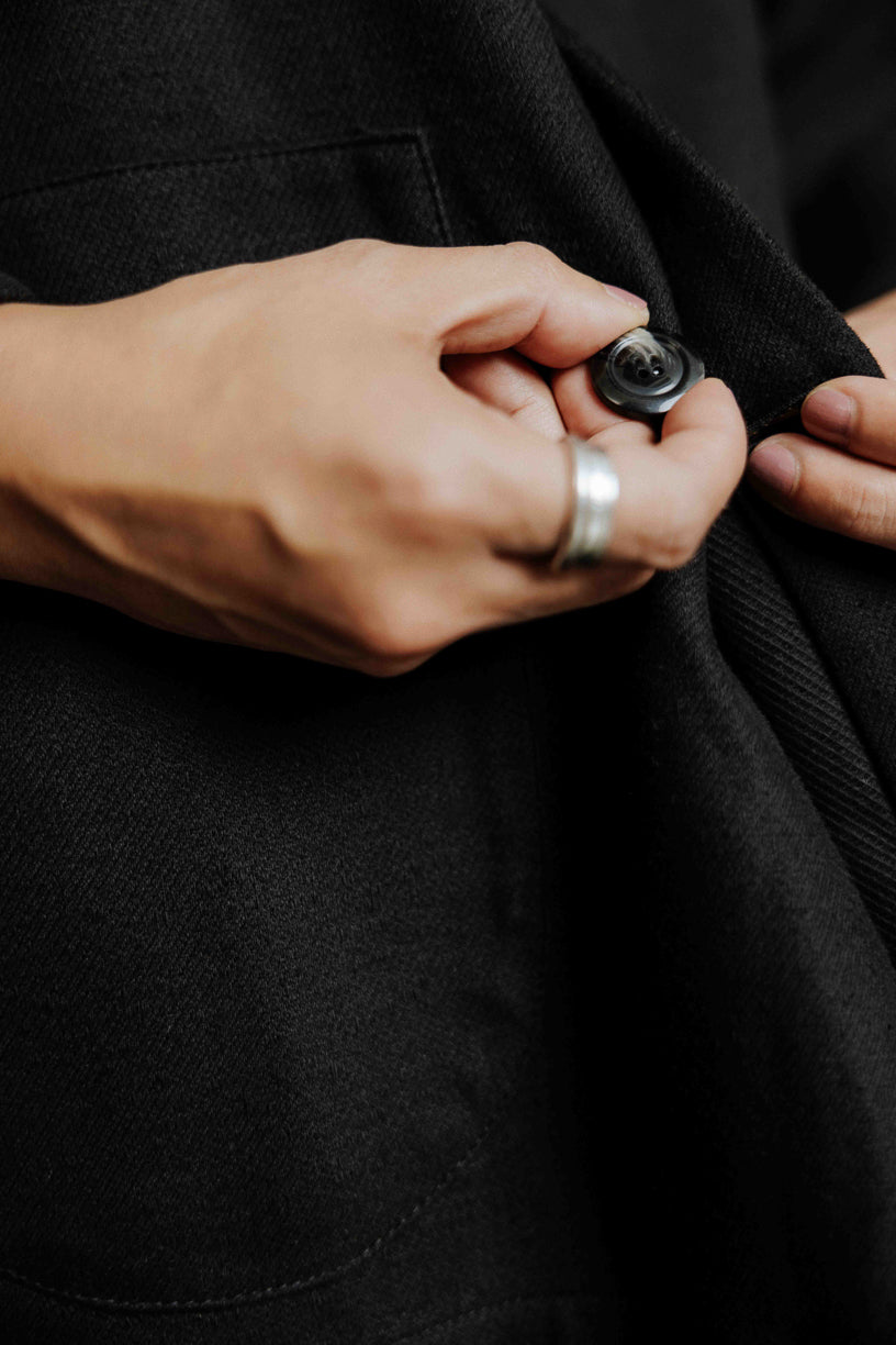 Veste Samue noir en sergé epais
