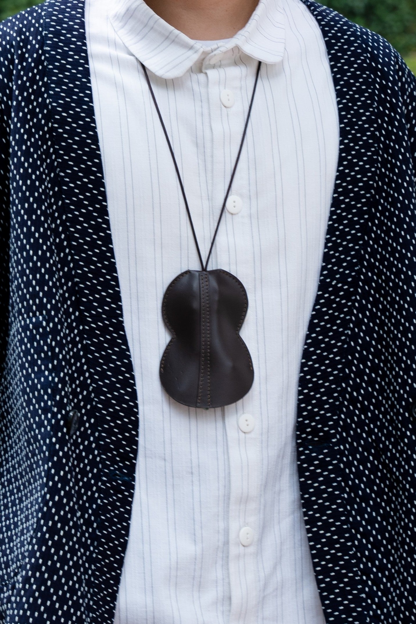 Hyotan tour de cou acajou